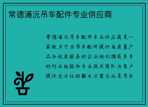 常德浦沅吊车配件专业供应商